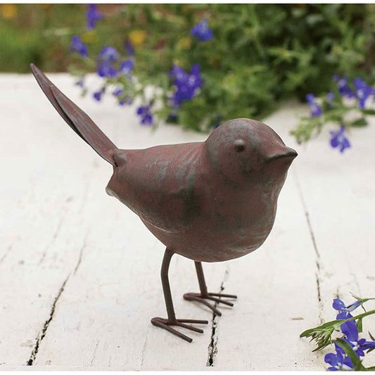 Metal Song Bird Statue Figurine