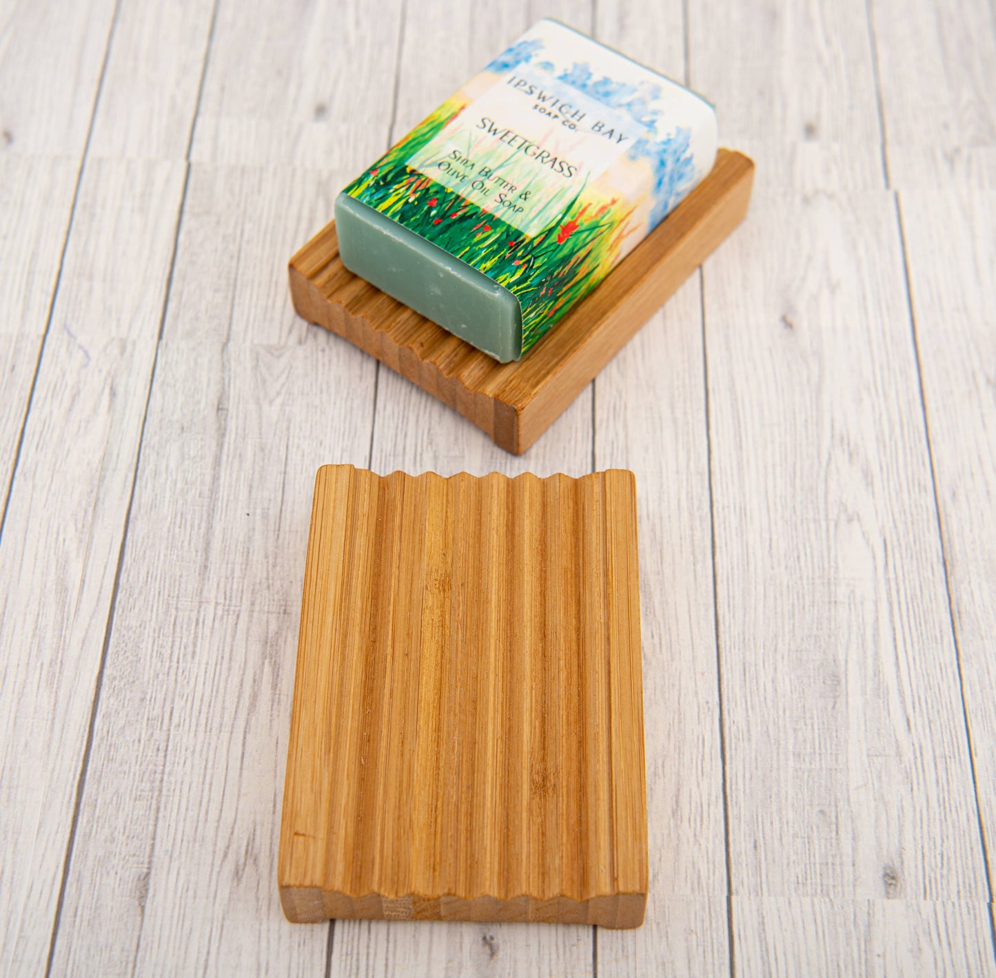 W Bamboo Wooden Soap Dish