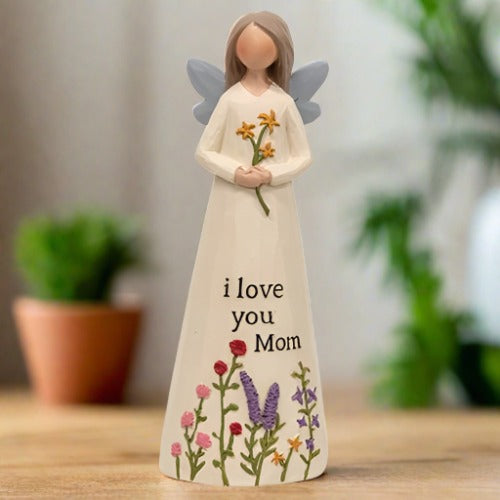 I Love You Mom Resin Angel - The Mirrored Past