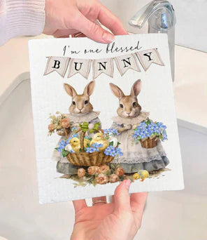 Swedish Dishcloth | Easter Victorian One Bless Bunny