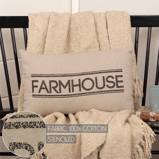 Sawyer Mill Charcoal Farmhouse Pillow 14x22 - The Mirrored Past